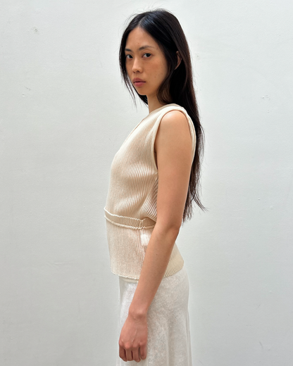 Chloé SS2014 Ribbed V-Neck Top