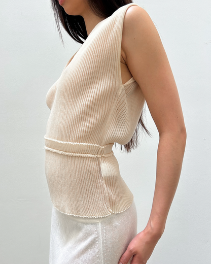 Chloé SS2014 Ribbed V-Neck Top