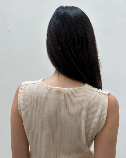 Chloé SS2014 Ribbed V-Neck Top