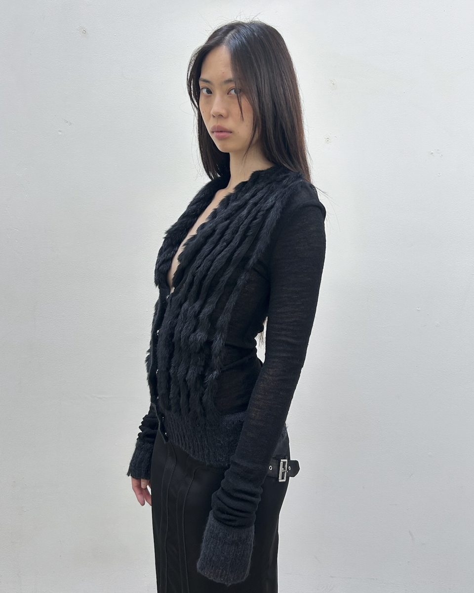 Paola Frani Fur-Trimmed Cardigan