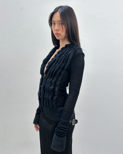 Paola Frani Fur-Trimmed Cardigan