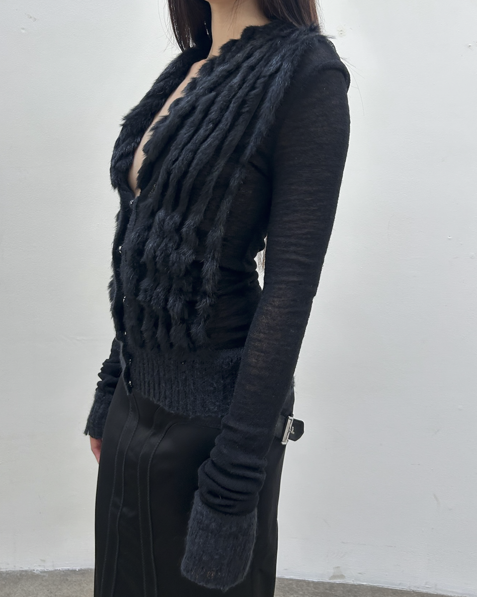Paola Frani Fur-Trimmed Cardigan