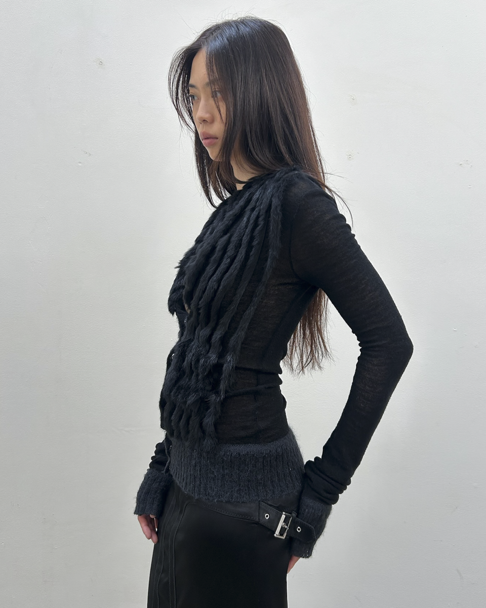 Paola Frani Fur-Trimmed Cardigan