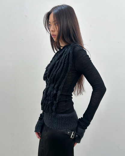 Paola Frani Fur-Trimmed Cardigan