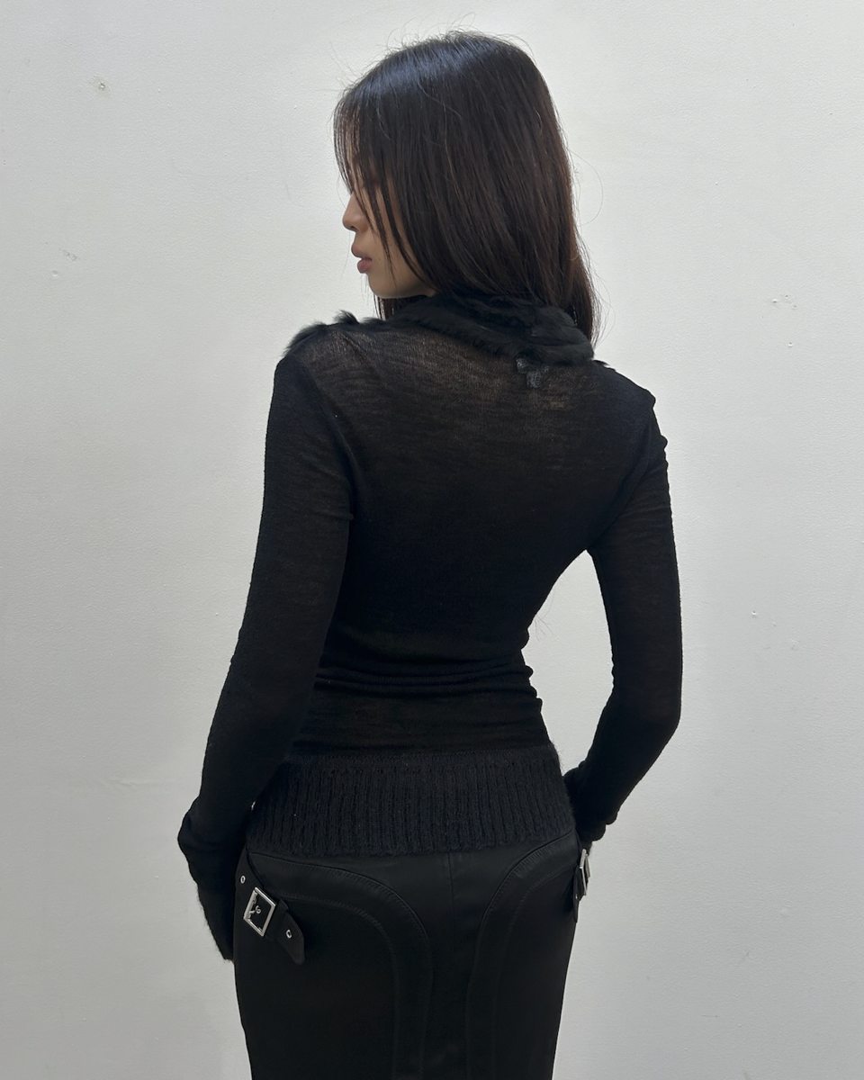 Paola Frani Fur-Trimmed Cardigan