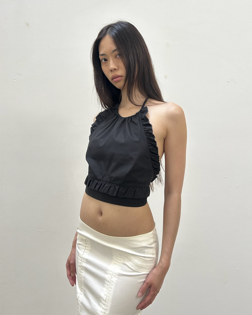 RED Valentino Ruffle Halter Top