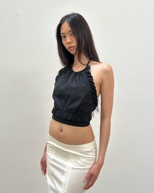 RED Valentino Ruffle Halter Top