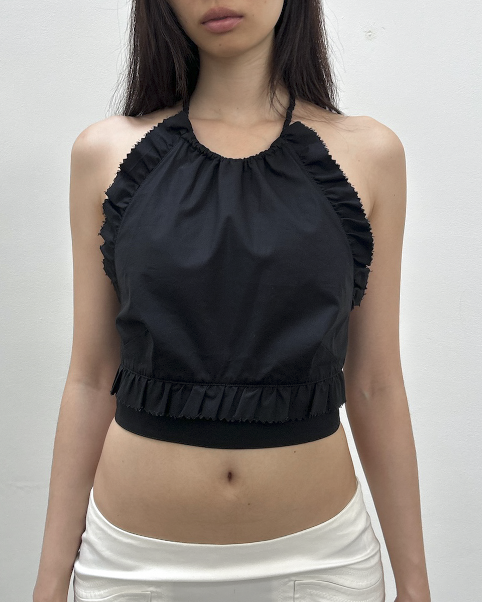 RED Valentino Ruffle Halter Top