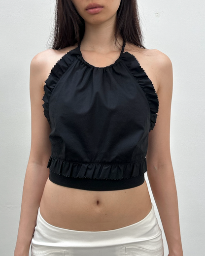 RED Valentino Ruffle Halter Top