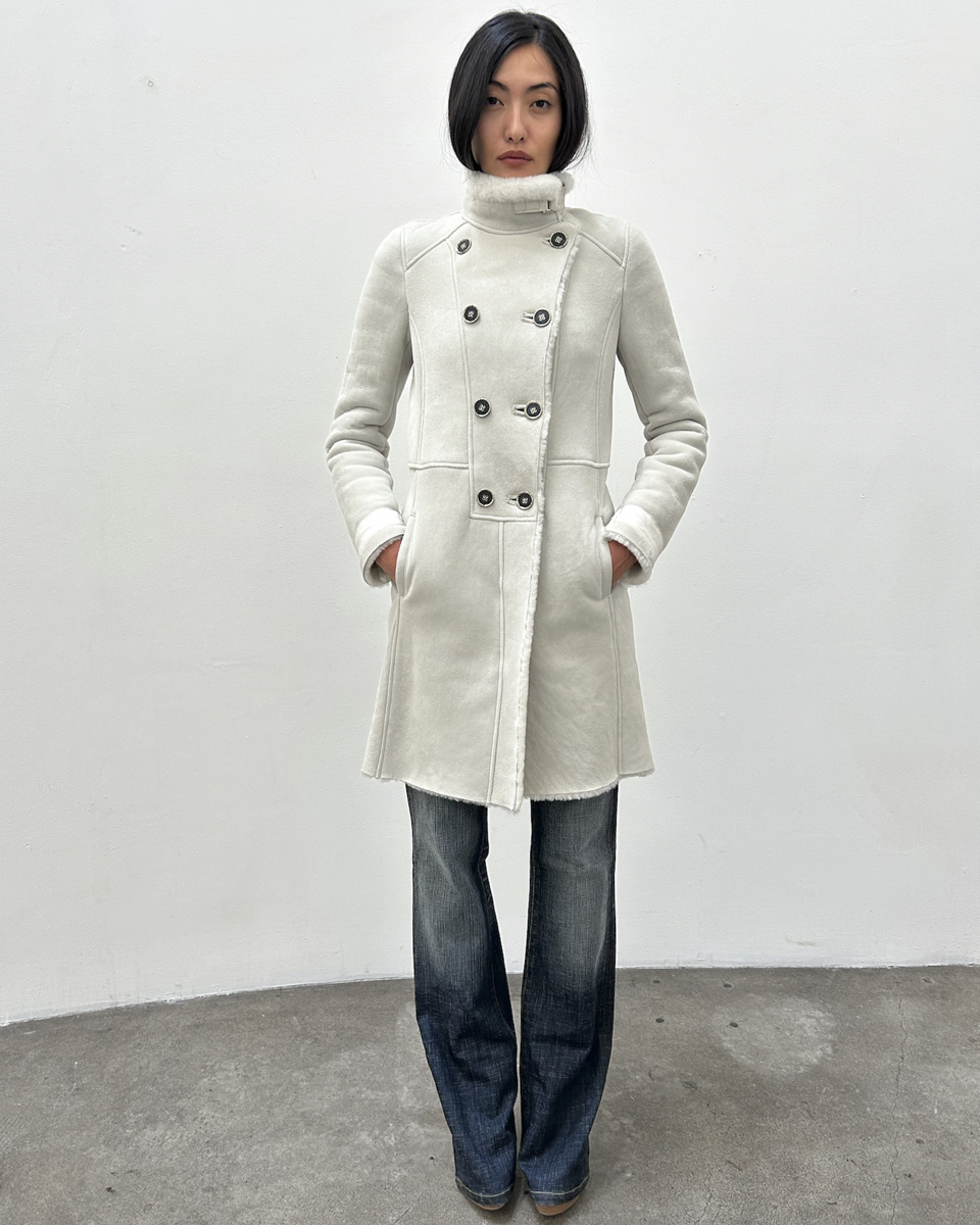 Patrizia Pepe Mouton Shearling Coat