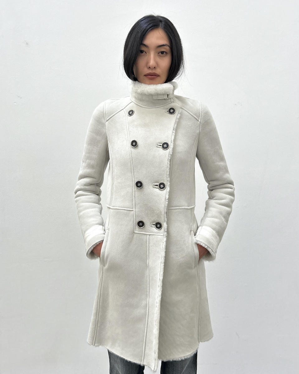 Patrizia Pepe Mouton Shearling Coat