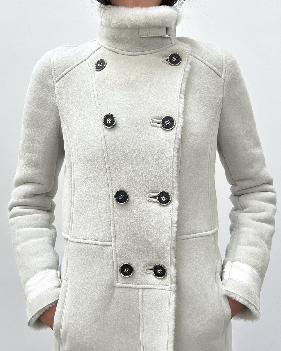 Patrizia Pepe Mouton Shearling Coat