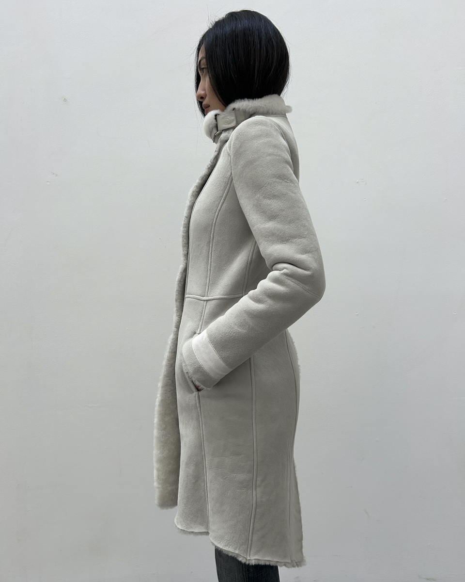 Patrizia Pepe Mouton Shearling Coat