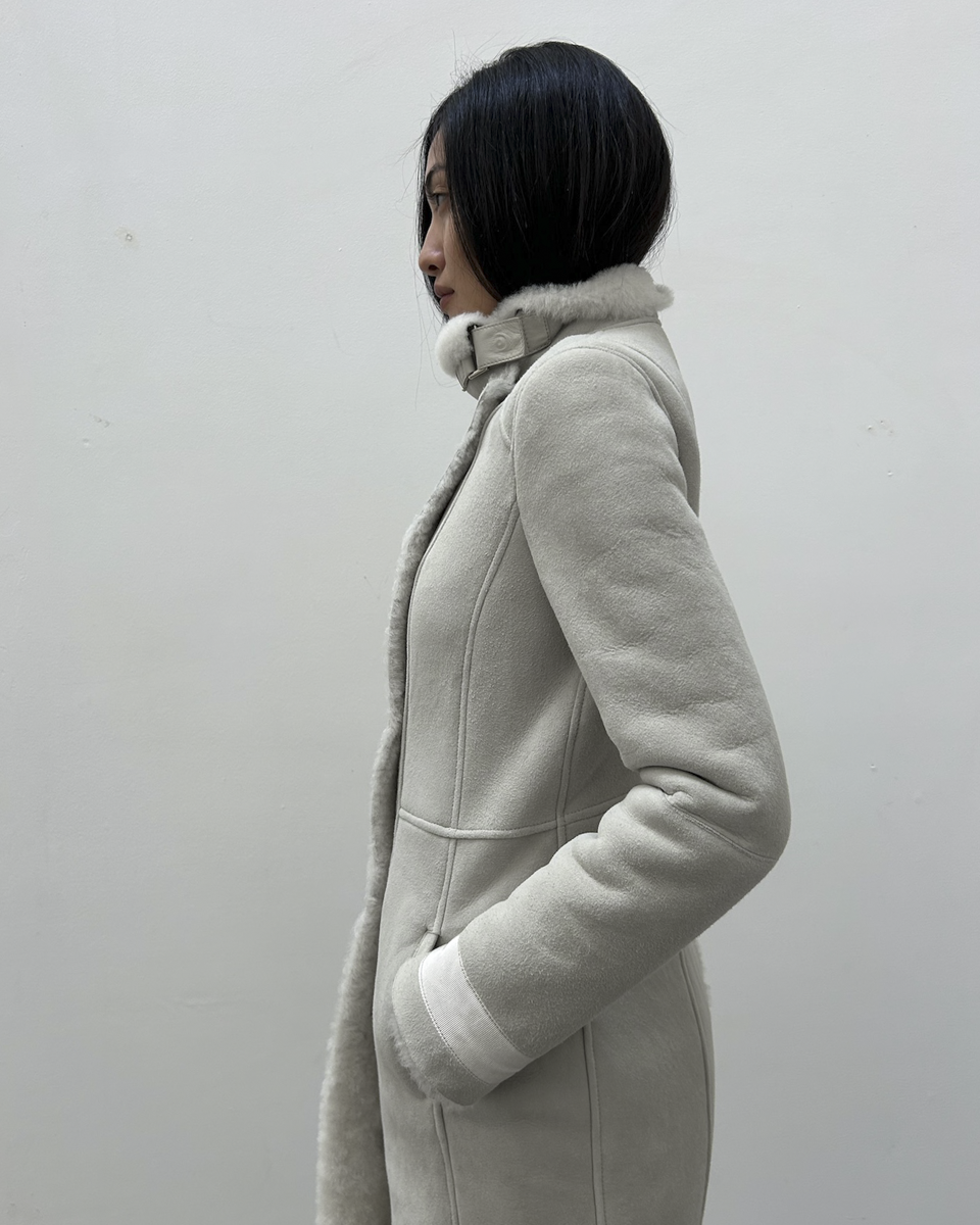 Patrizia Pepe Mouton Shearling Coat