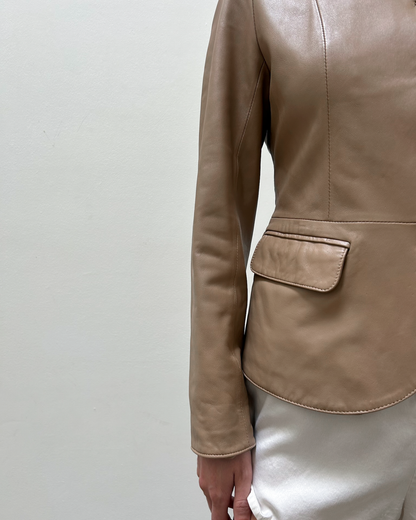 Balmain Lambskin Leather Military Jacket