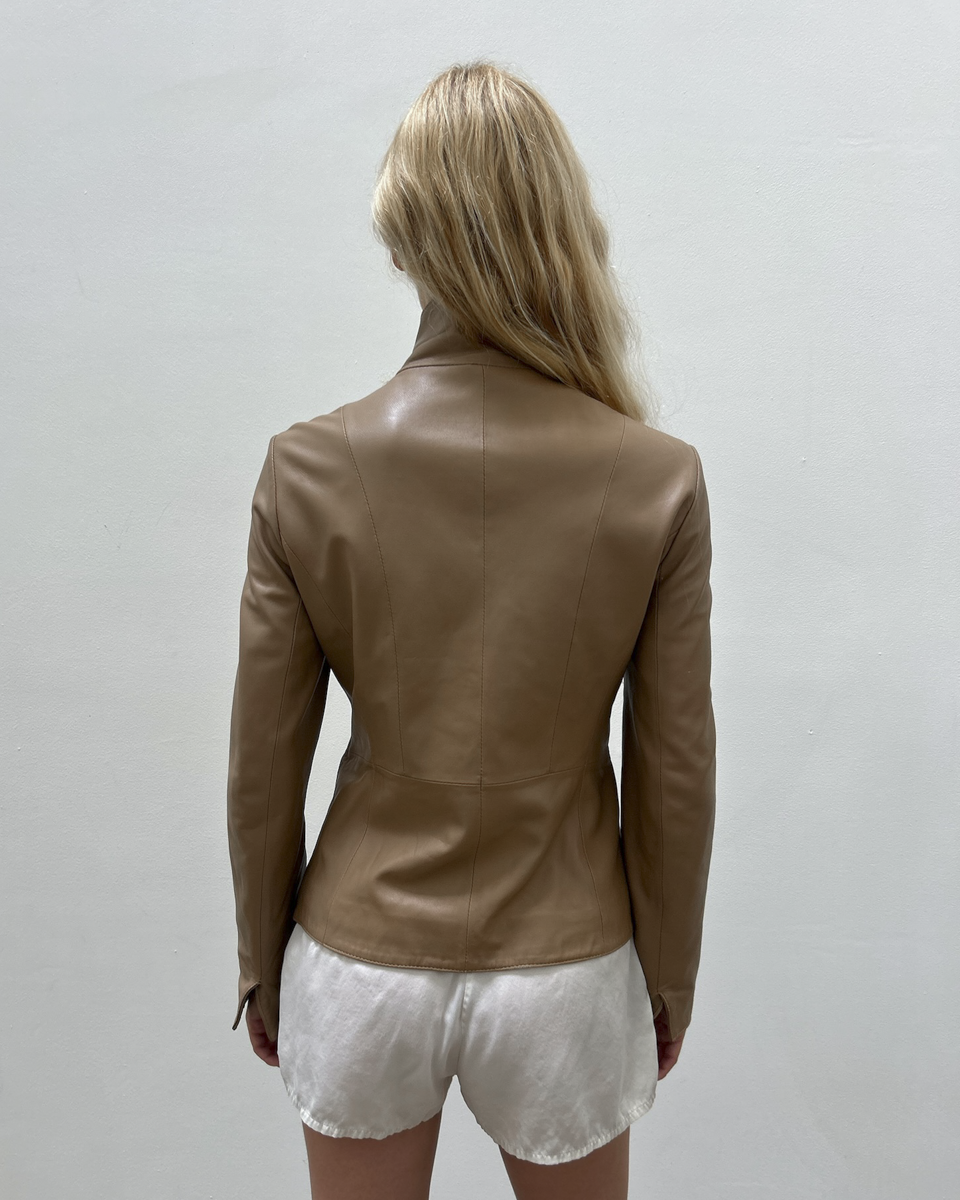 Balmain Lambskin Leather Military Jacket