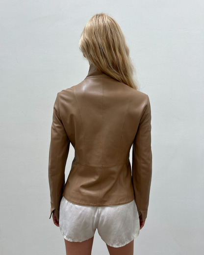 Balmain Lambskin Leather Military Jacket