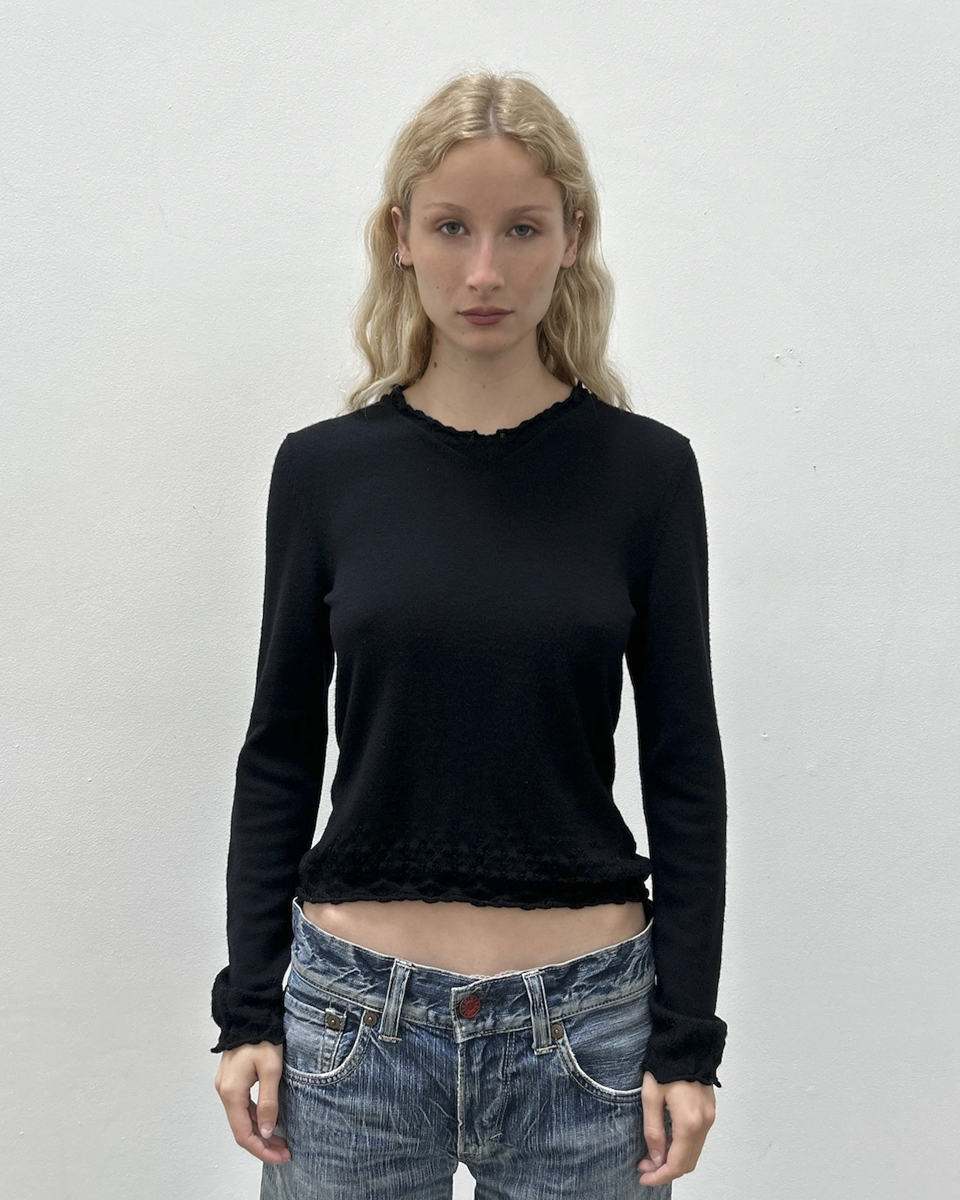 Comme des Garçons FW2005 Ruffle-Trim Sweater