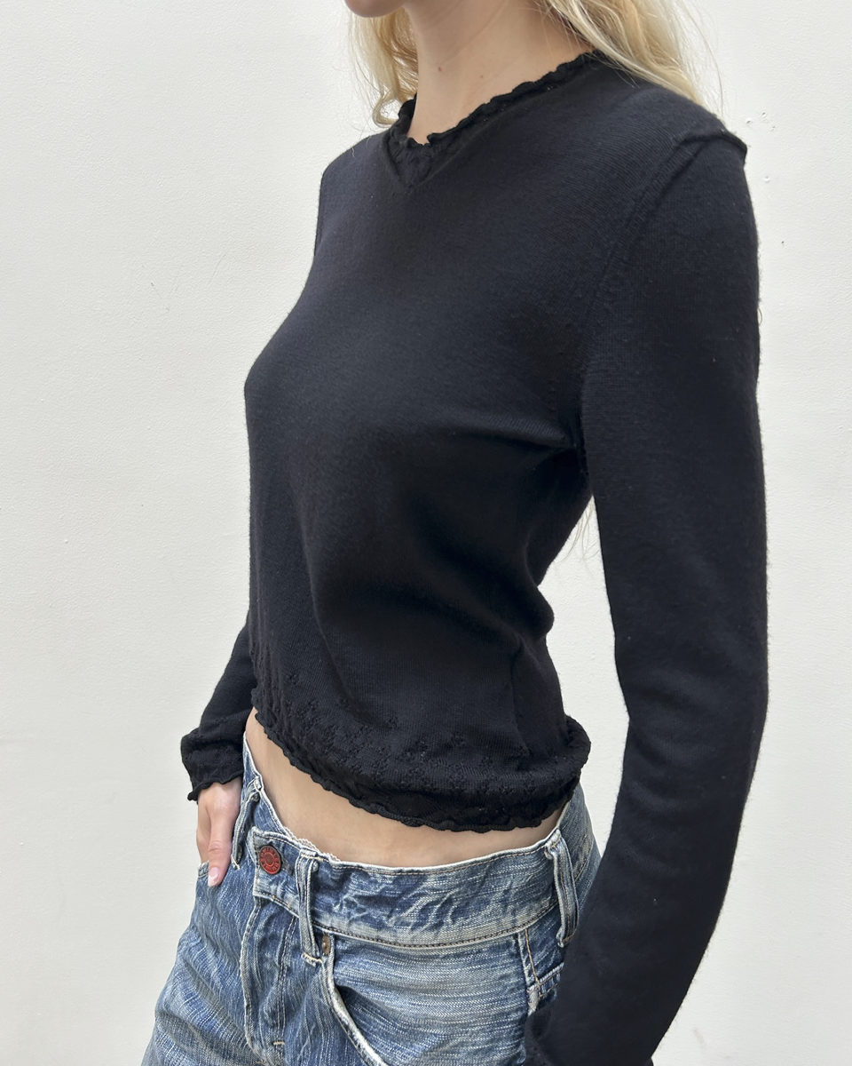 Comme des Garçons FW2005 Ruffle-Trim Sweater