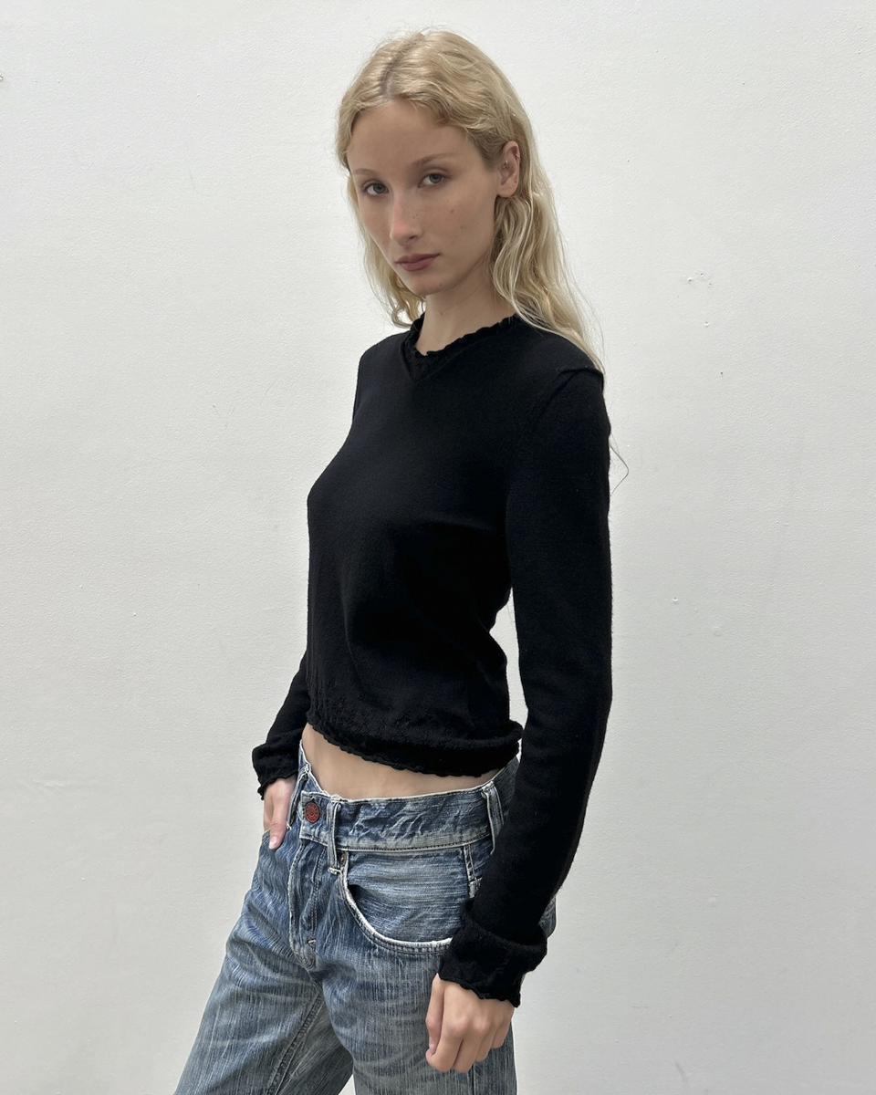 Comme des Garçons FW2005 Ruffle-Trim Sweater