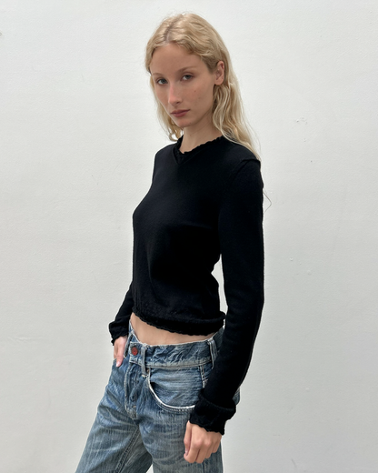 Comme des Garçons FW2005 Ruffle-Trim Sweater