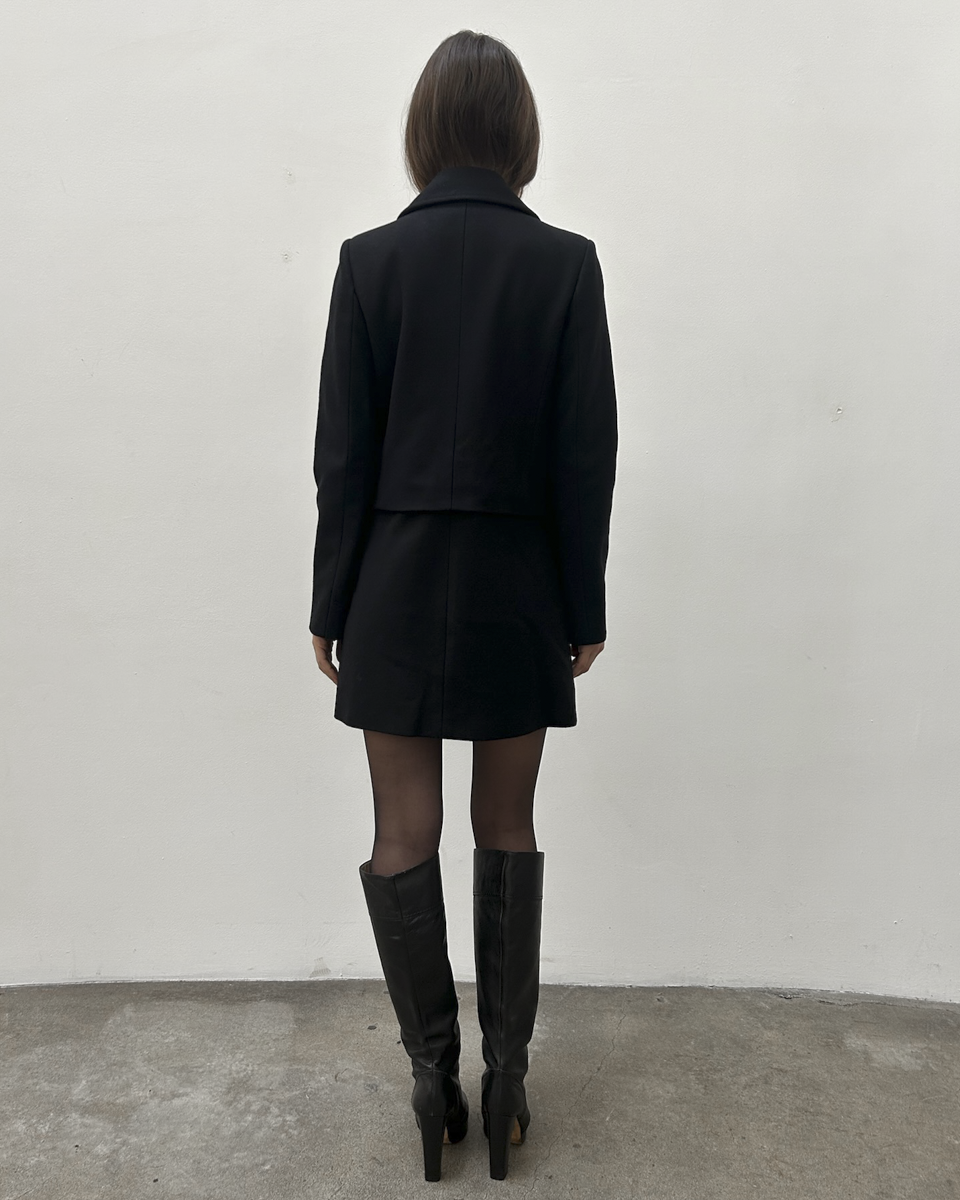 Pinko Faux Fur Wool Coat