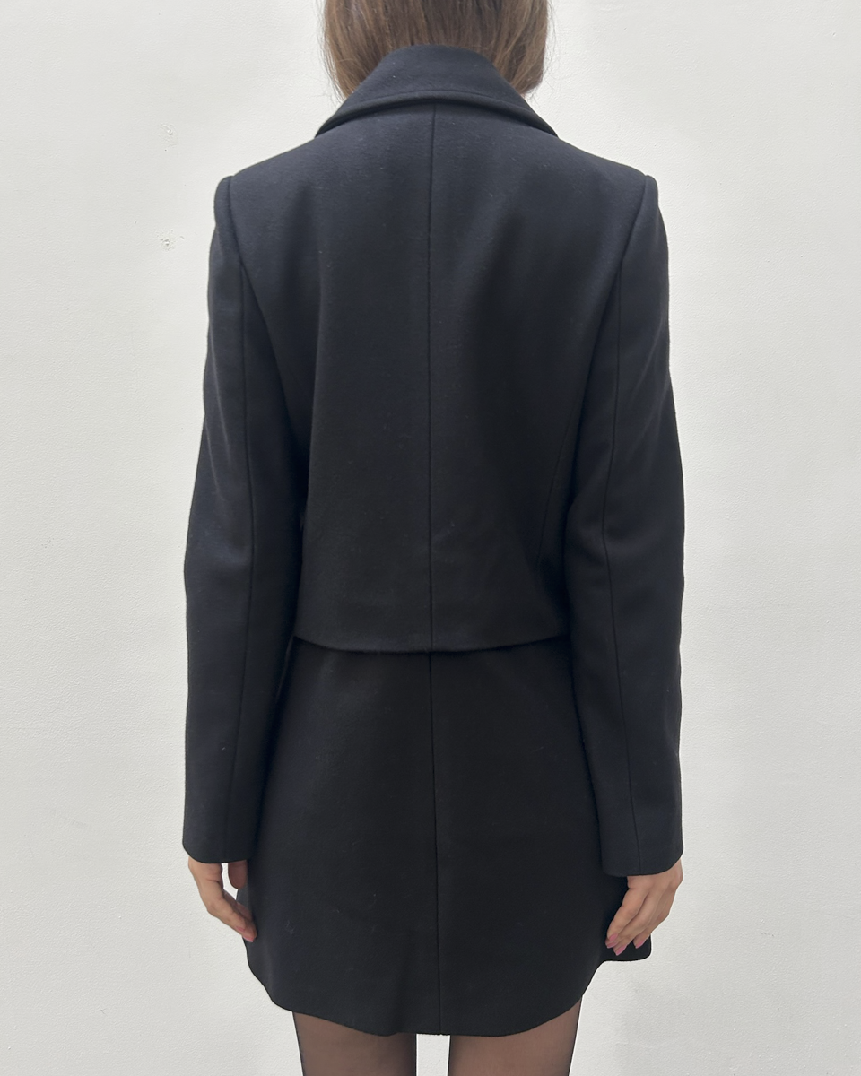 Pinko Faux Fur Wool Coat