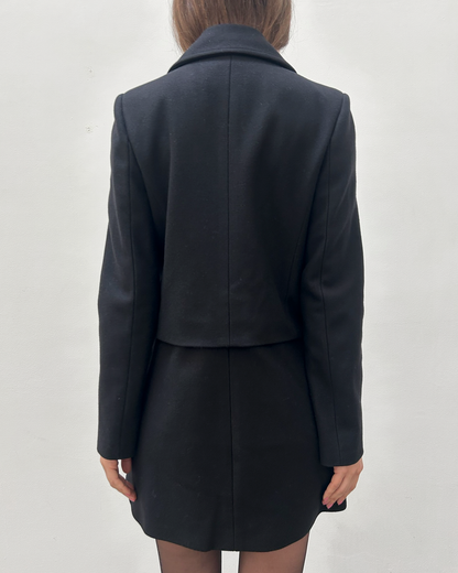Pinko Faux Fur Wool Coat