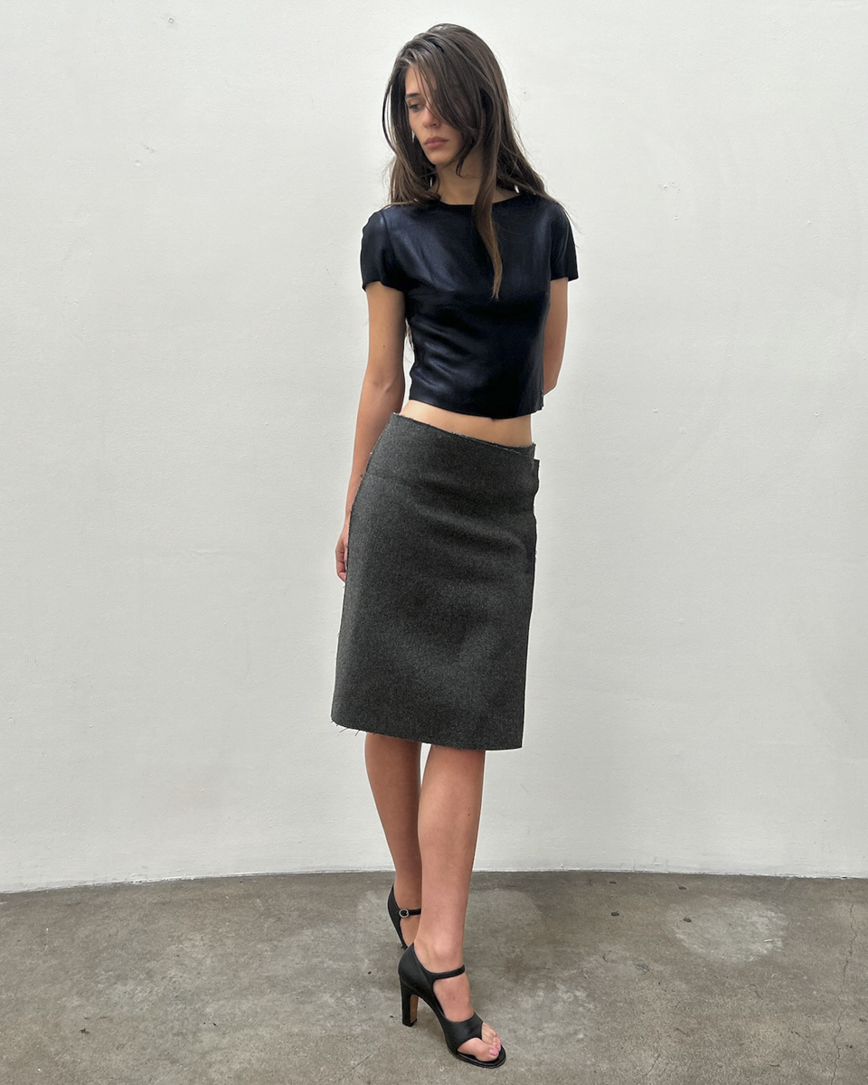 Céline by Phoebe Philo Raw Edge Wrap Skirt