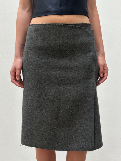 Céline by Phoebe Philo Raw Edge Wrap Skirt