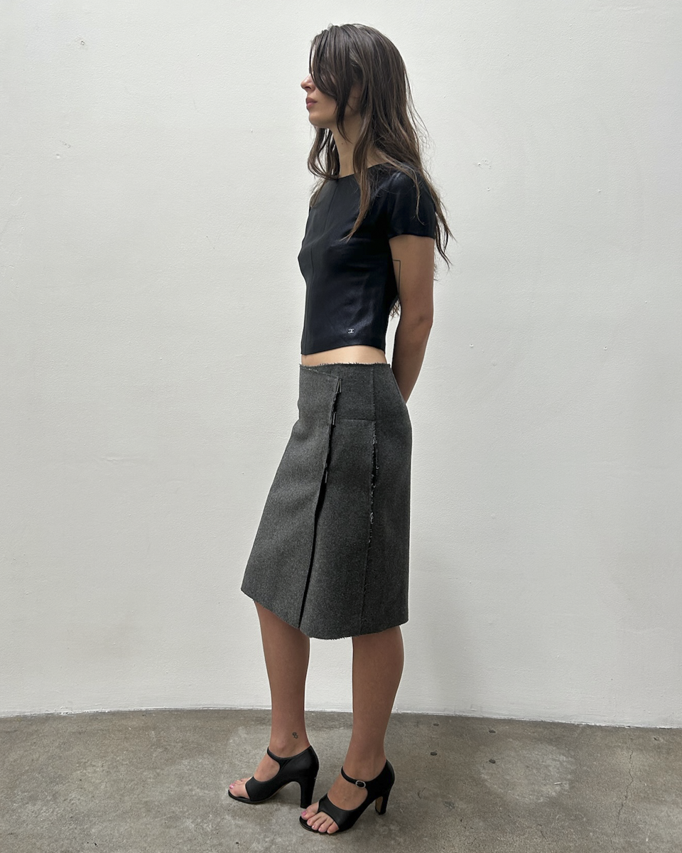 Céline by Phoebe Philo Raw Edge Wrap Skirt