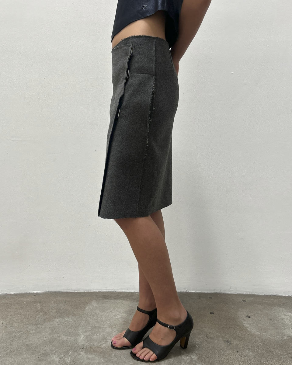 Céline by Phoebe Philo Raw Edge Wrap Skirt