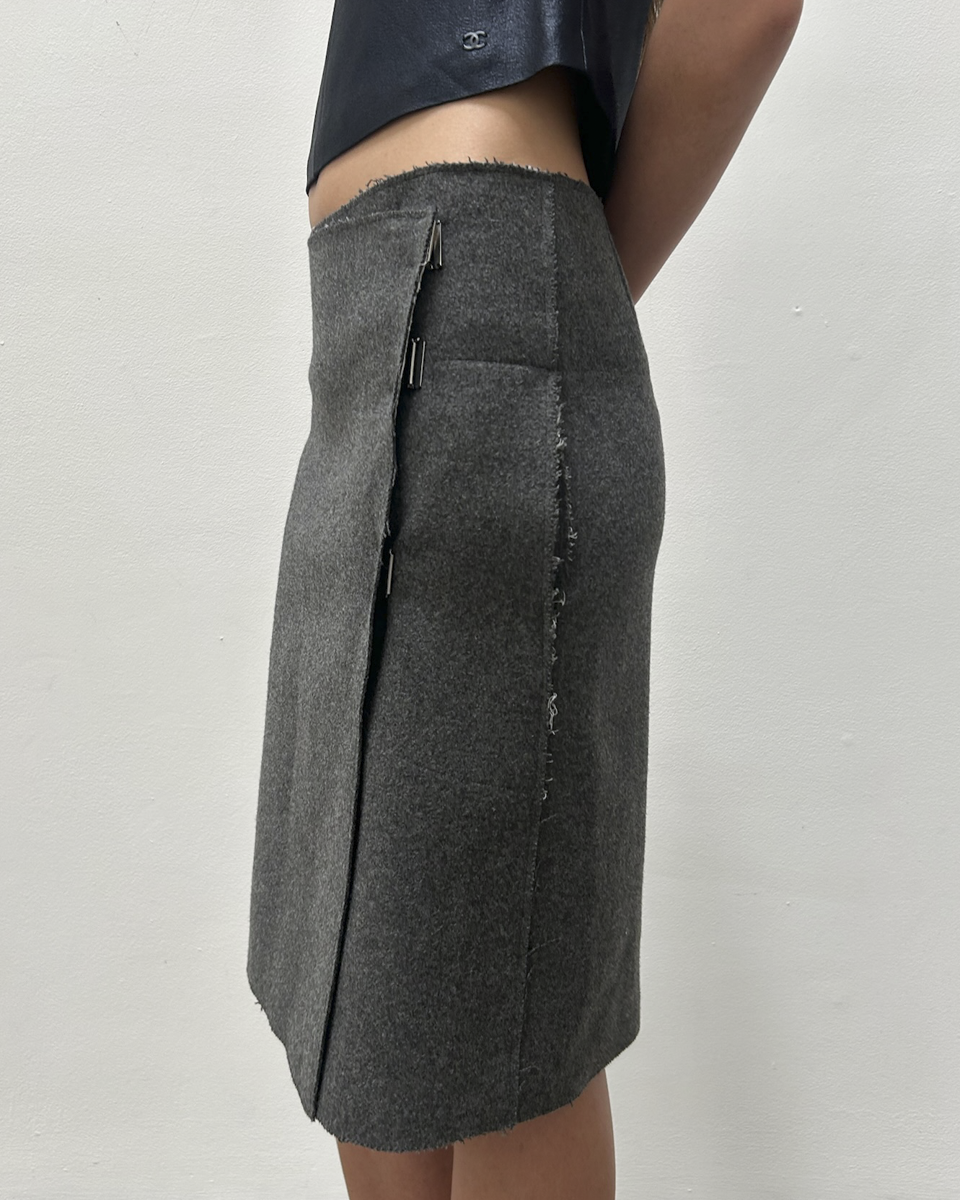 Céline by Phoebe Philo Raw Edge Wrap Skirt