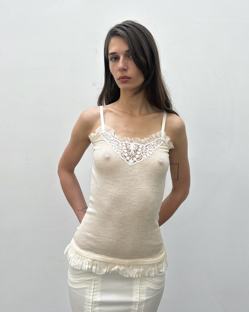 Scervino Street Lace-Trim Ribbed Camisole