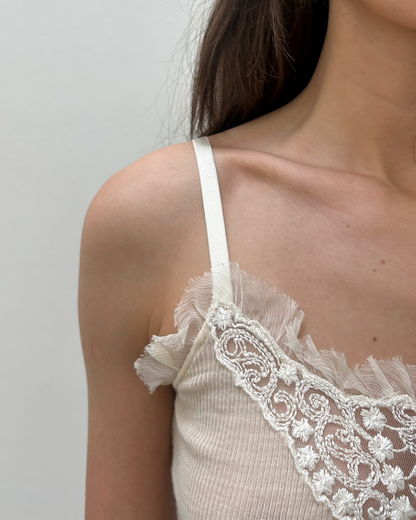 Scervino Street Lace-Trim Ribbed Camisole