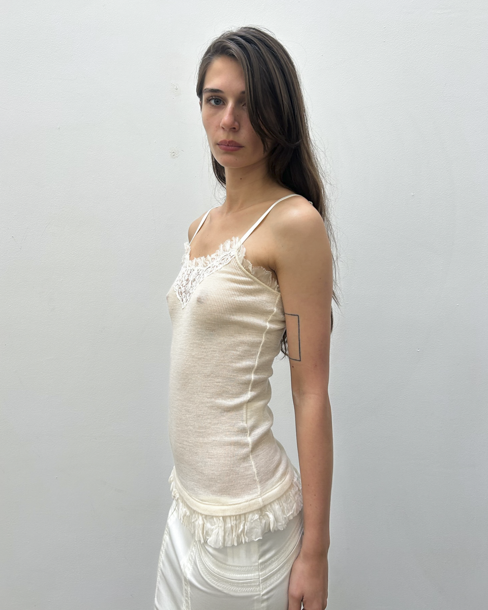 Scervino Street Lace-Trim Ribbed Camisole