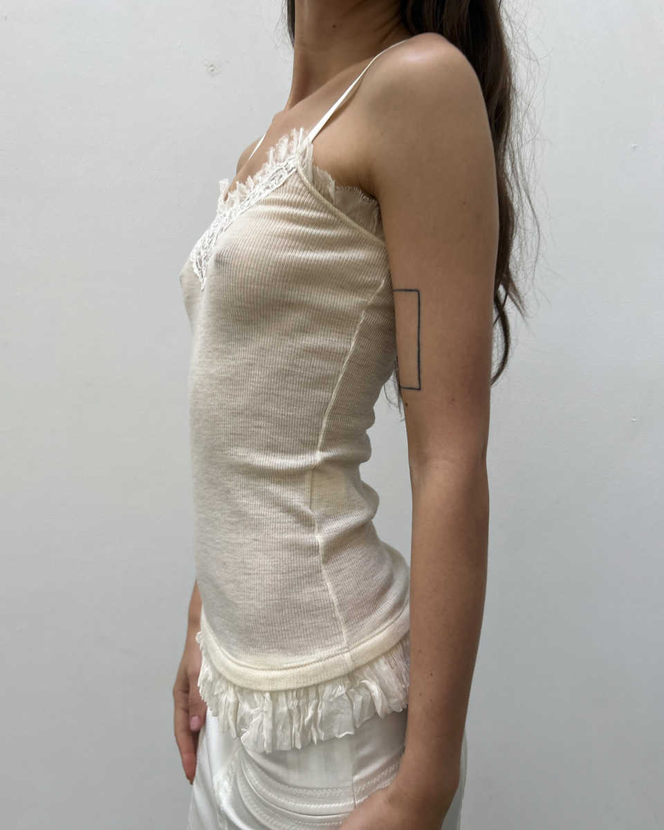 Scervino Street Lace-Trim Ribbed Camisole