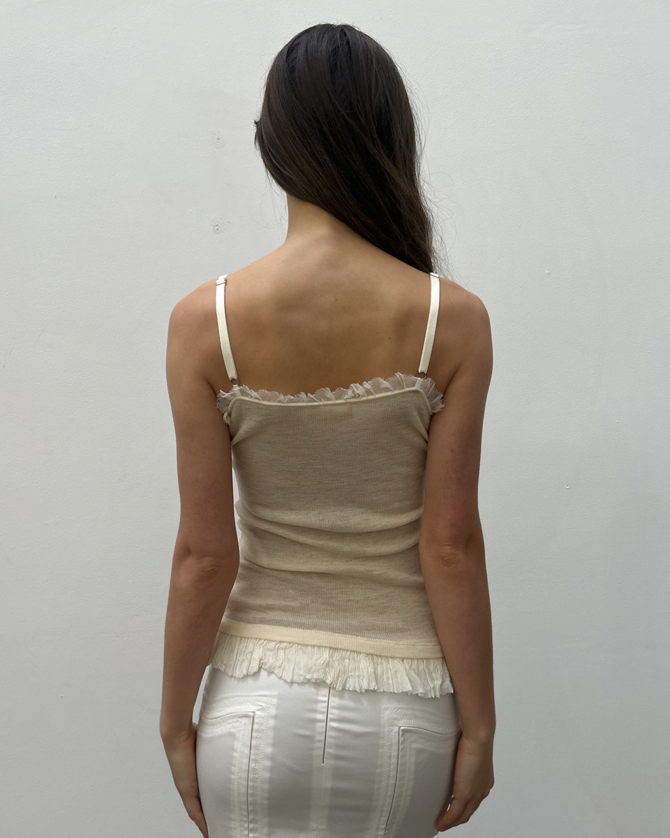 Scervino Street Lace-Trim Ribbed Camisole