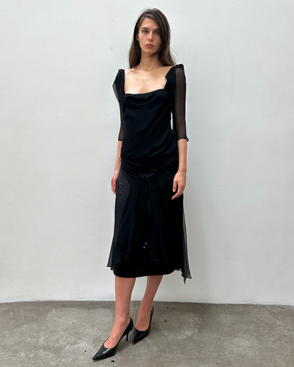 Gucci SS2006 Ruffle-Shoulder Silk Blouse