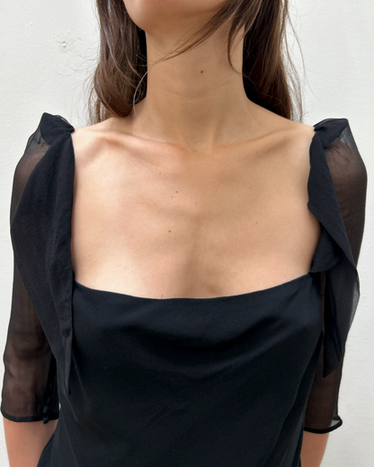 Gucci SS2006 Ruffle-Shoulder Silk Blouse