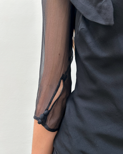 Gucci SS2006 Ruffle-Shoulder Silk Blouse