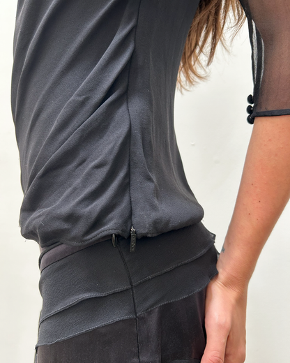 Gucci SS2006 Ruffle-Shoulder Silk Blouse