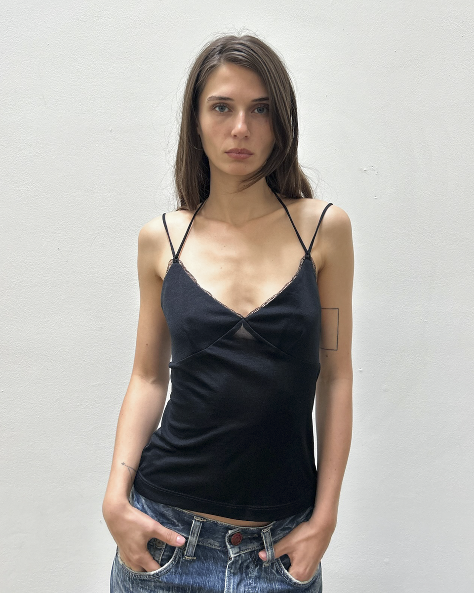 Parallel Lace Trim Tank