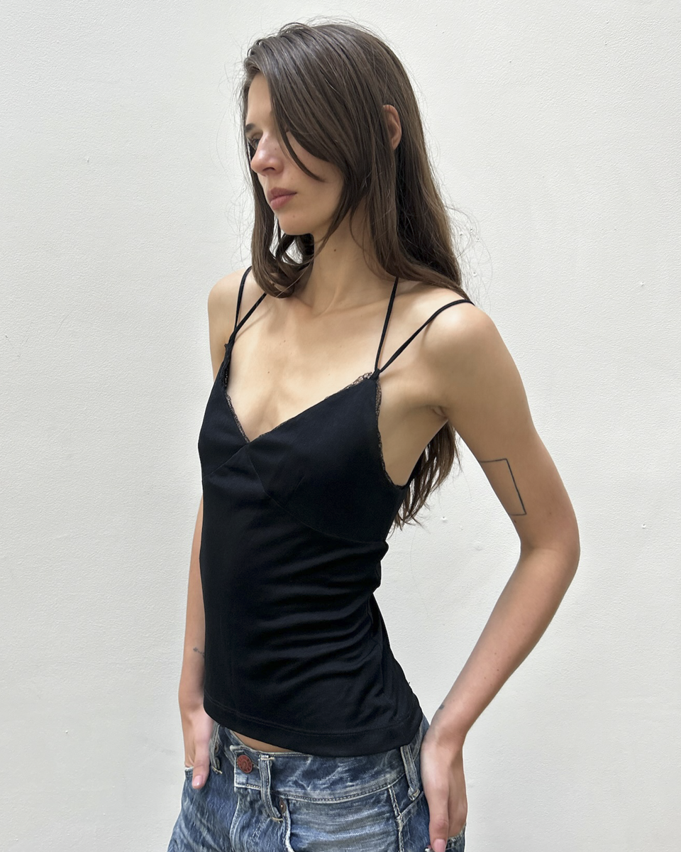 Parallel Lace Trim Tank