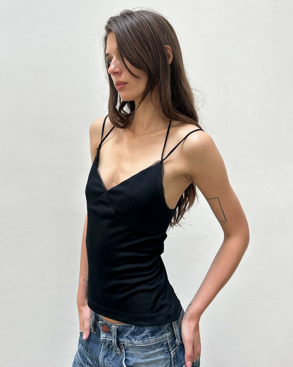 Parallel Lace Trim Tank