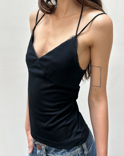 Parallel Lace Trim Tank