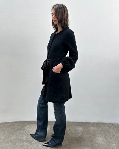 Paola Frani Knit Coat with Silk Sash