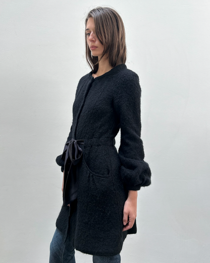 Paola Frani Knit Coat with Silk Sash