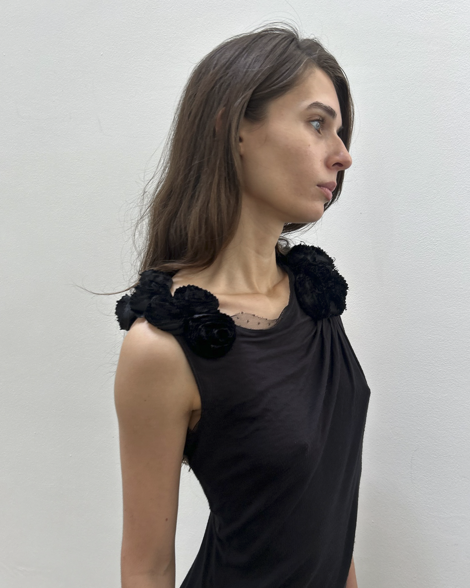Valentino Rosette Mesh Top