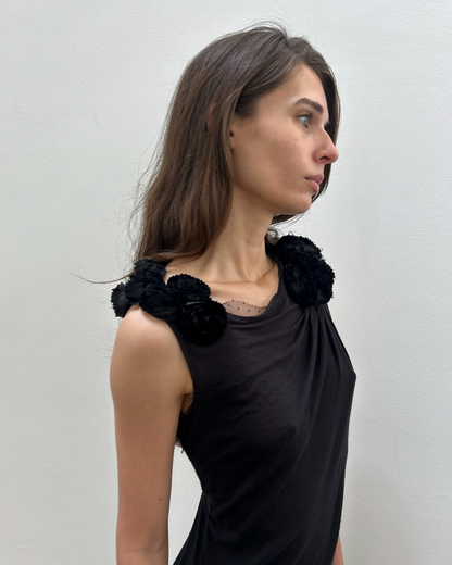 Valentino Rosette Mesh Top
